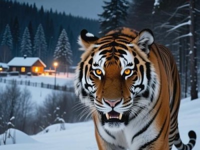 吉林村口老虎探访，自然奇观引关注