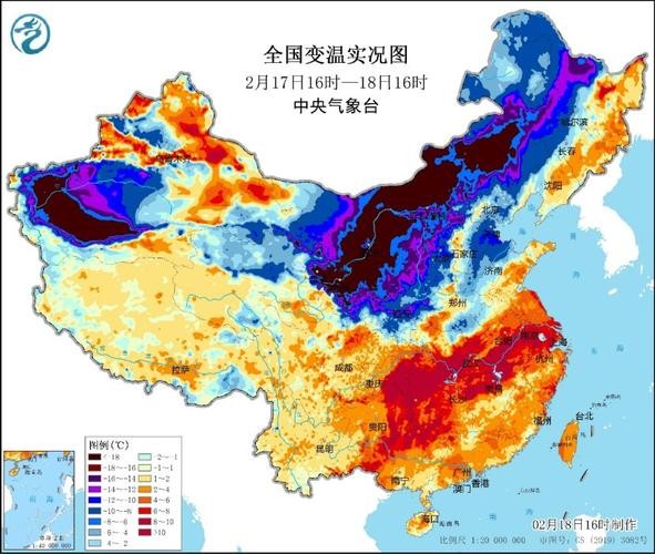 中东部迎寒潮剧烈降温，南方将现大范围雨雪天气预警！